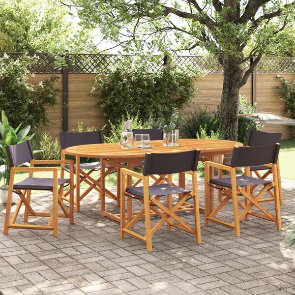 vidaXL havestole 6 stk. foldbar stof m&oslash;rkegr&aring;