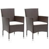 vidaXL spisebordsstole til haven 2 stk. polyrattan brun