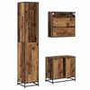 vidaXL Badeværelsesmøbel sæt med dør 3 pcs Gammelt træ Konstrueret træ