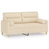vidaXL 2-personers sofa med pyntepuder 140 cm stof cremefarvet