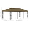 vidaXL pavillon 6x3 m 180 g/m² gråbrun