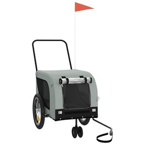 vidaXL hundetrailer til cykel oxfordstof og jern gr&aring; og sort