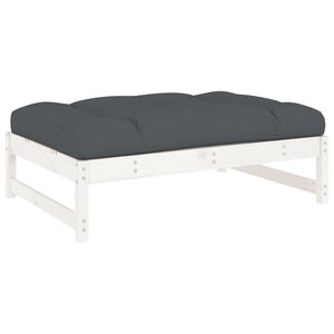 vidaXL udend&oslash;rs fodskammel 120x80 cm massivt fyrretr&aelig; hvid