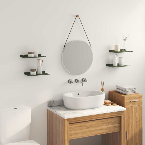 vidaXL Sv&aelig;vende hylde 4 pcs Oliven gr&oslash;n 30 x 18 x 2,5 cm St&aring;l