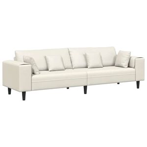 vidaXL Sofa med pude Creme 250 x 77 x 76 cm Fl&oslash;jl