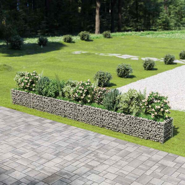 vidaXL gabion-h&oslash;jbed 540x50x50 cm galvaniseret st&aring;l
