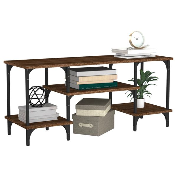 vidaXL tv-bord 102x35x45,5 cm konstrueret træ brun egetræsfarve