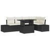 vidaXL Havesofa S&aelig;t med pude 6 pcs Sort Poly rattan