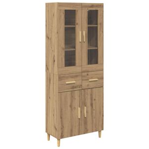 vidaXL Highboard Artisan Egetr&aelig; 69,5 x 34 x 180 cm Konstrueret tr&aelig;