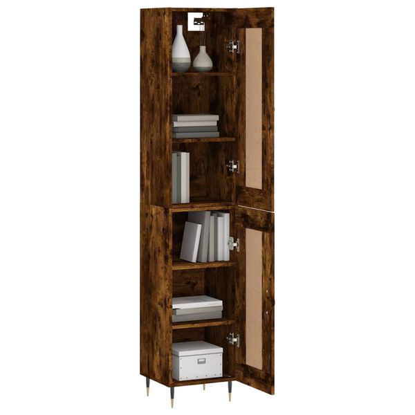 vidaXL skab 34,5x34x180 cm konstrueret træ røget egetræ