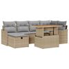 vidaXL Havesofa S&aelig;t med pude med opbevaring 7 pcs Beige polyrattan