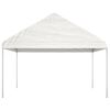 vidaXL pavillon med tag 13,38x4,08x3,22 m polyethylen hvid
