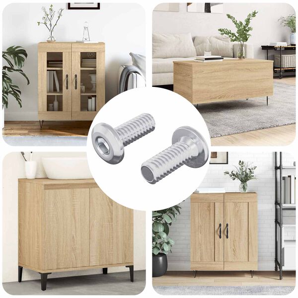 vidaXL Hovedl&aring;s Skrue 2 pcs S&oslash;lv M6 x 15 mm St&aring;l