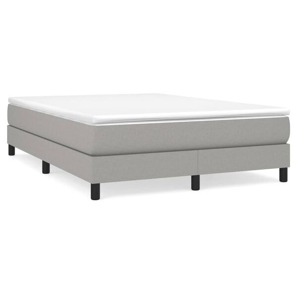 vidaXL Boxspring sengeramme 140x190 cm stof lysegr&aring;