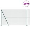 vidaXL Hegnsp&aelig;l Gr&oslash;n 50 x 1,5 m (12 x 12 mm net) St&aring;l og PVC