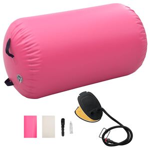 vidaXL oppustelig gymnastikrulle med pumpe 100x60 cm PVC lyser&oslash;d