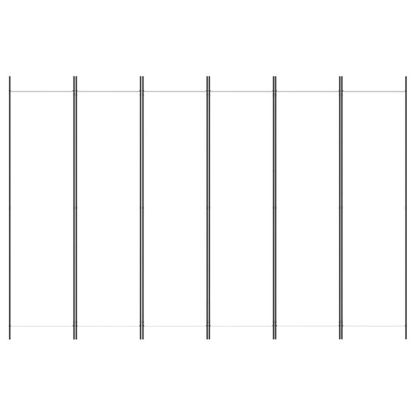 vidaXL 6-panels rumdeler 300x200 cm stof hvid