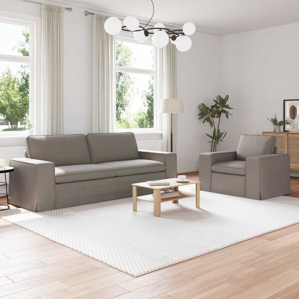 vidaXL Sofa 2 pcs Gr&aring;brun 182 x 80 x 82 cm Stof