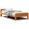vidaXL sengeramme uden madras 75x190 cm massivt fyrretr&aelig; gyldenbrun