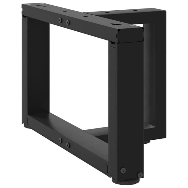 vidaXL sofabordsben T-formet 2 stk. sort 50x25x(30-31) cm st&aring;l