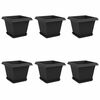 vidaXL Plantepotter 6 pcs Sort 28,5 x 28,5 x 22 cm Plastik