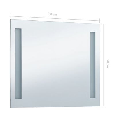 vidaXL LED-vægspejl til badeværelset 60x50 cm