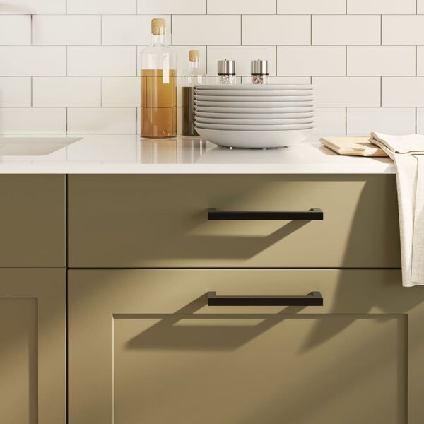 vidaXL skabsh&aring;ndtag 10 stk. 160 mm rustfrit st&aring;l sort