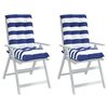 vidaXL stolehynder m. lav ryg 2 stk. oxfordstof striber bl&aring; og hvid