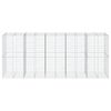 vidaXL gabionkurv med cover 500x100x200 cm galvaniseret jern