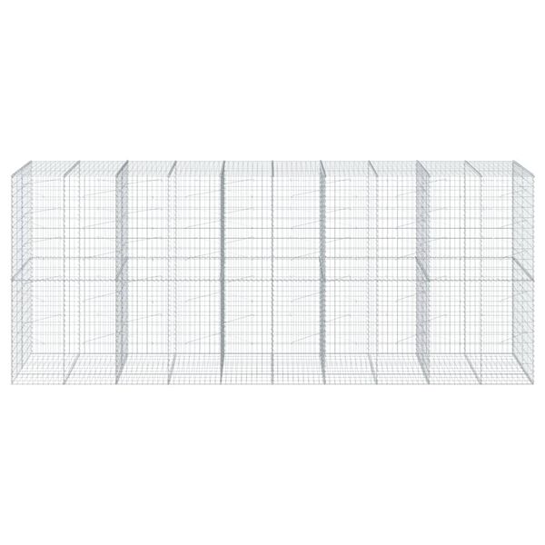 vidaXL gabionkurv med cover 500x100x200 cm galvaniseret jern