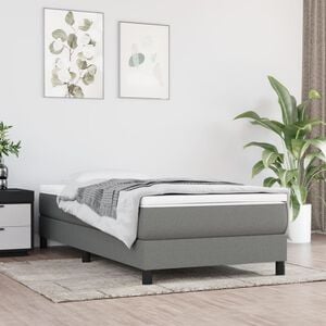 vidaXL springmadras med pocketfjedre medium 80x200x20 cm stof m&oslash;rkegr&aring;