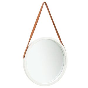 vidaXL v&aelig;gspejl med rem 50 cm hvid