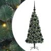 vidaXL Kunstigt forlystet juletr&aelig; med kugles&aelig;t Gr&oslash;n 120 cm PET