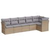 vidaXL sofas&aelig;t til haven 6 dele med hynder polyrattan beige