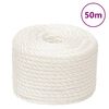 vidaXL arbejdsreb 12 mm 50 m polypropylen hvid