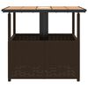 vidaXL havebord med parasolhul 55x55x46,5 cm polyrattan brun