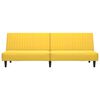 vidaXL 2-personers sovesofa med fodskammel fl&oslash;jl gul