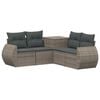 vidaXL Sofa S&aelig;t 5 stk. Gr&aring; og M&oslash;rkegr&aring; Poly Rattan og St&aring;l
