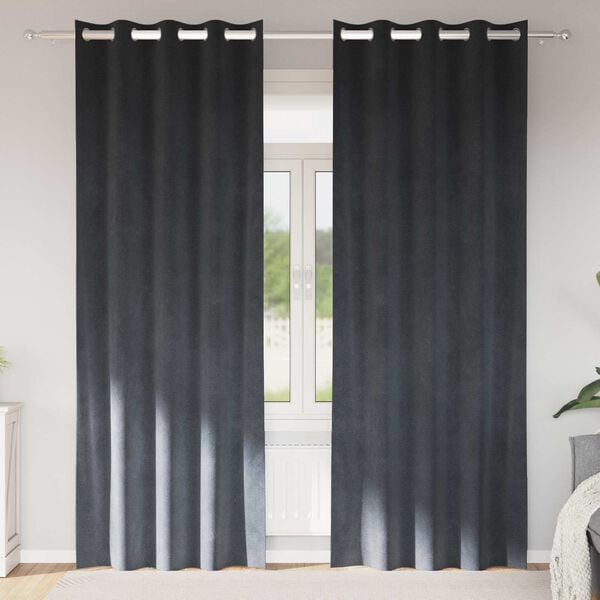 vidaXL M&oslash;rkl&aelig;gningsgardiner 2 pcs Lysegr&aring; 140 x 260 cm Fl&oslash;jl