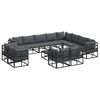 vidaXL Havesofa S&aelig;t 13 stk. Sort Aluminium