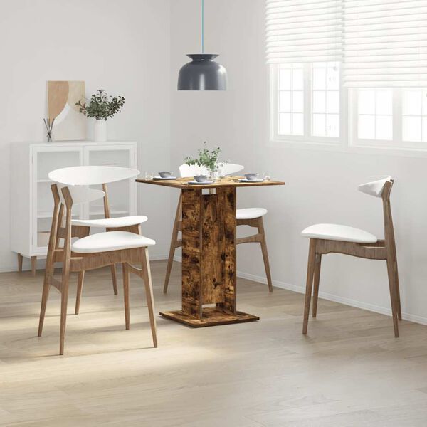 vidaXL bistrobord 60x60x75 cm konstrueret træ røget egetræsfarve