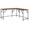 vidaXL skrivebord 149x149x75 cm konstrueret tr&aelig; r&oslash;get egetr&aelig;sfarve
