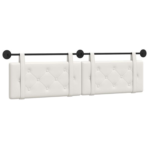 vidaXL H&aelig;ngende Hovedgavl V&aelig;gmonteret Hvid 190 x 55 x 5 cm Faux l&aelig;der