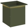 vidaXL Plantekasse med LED Olivengr&oslash;n 40 x 40 x 40 cm St&aring;l