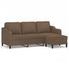 vidaXL 3-personers sofa med fodskammel 180 cm stof Brun