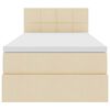 vidaXL Seng med opbevaring og madras Creme 90 x 190 cm Konstrueret tr&aelig;