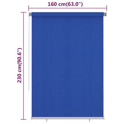 vidaXL udendørs rullegardin 160x230 cm HDPE blå