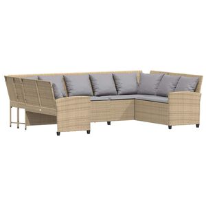 vidaXL havesofa med hynder polyrattan beige