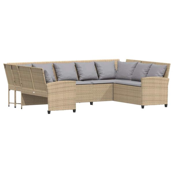 vidaXL havesofa med hynder polyrattan beige