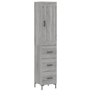vidaXL h&oslash;jskab 34,5x34x180 cm konstrueret tr&aelig; gr&aring; sonoma-eg